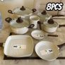 Brinox, Conjunto Panelas, 8pcs Ceramic Life Smart Plus, Vanilla