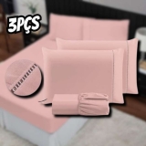 Jogo de Cama Casal Percal 400 Fios Ponto Palito 03 Peças