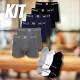 Kit 6 Cuecas E 3 Pares Meias Invisíveis Polo Wear Sortido