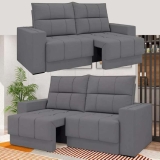 Sofá Kazan Premium 1,50m Assento Retrátil/Reclinável Suede