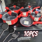 MIMO STYLE, Jogo De Panelas 10 Pçs Indução Red Revestimento Cerâmico