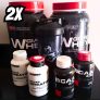 Kit 2x Whey Protein + 2x Bcaa + 2x Creatina + Coqueteleira Sabor Chocolate