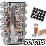 PORTA TEMPEROS CONDIMENTOS ARREDONDADO AÇO INOX 20 POTES