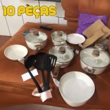 Jogo De Panelas 10 Pçs Indução Vanilla Revestimento Cerâmico