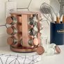 Porta Tempero Condimento Rose Gold Giratório 12 Potes