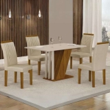 Conjunto Sala De Jantar Yescasa Miami Com 4 Cadeiras