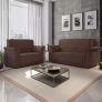 Sofá 2 E 3 Lugares Itália Marrom Suede