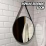 Espelho Redondo Decorativo Adnet Escandinavo 60cm + Suporte