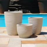 Kit 3 Vasos Para Plantas Decorativo Em Polietileno