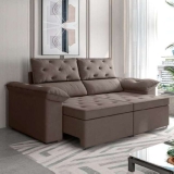 Sofá Retrátil 2 Lugares York Suede Marrom