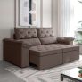 Sofá Retrátil 2 Lugares York Suede Marrom