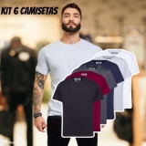 Kit 6 Camisetas Masculinas Lisa Basica 100% Algodão Premium