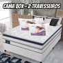 Cama Box Casal (Box + Colchão) Gazin de Mola – Ensacada 59cm de Altura + 2 Travesseiros Ortobom