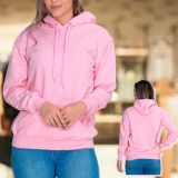 Moletom Liso Flanelado Feminino Blusa De Frio Canguru