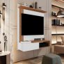 Painel TV Dallas até 32 Polegadas Branco/Freijó – JM Casa dos Moveis