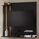 Estante Livro Painel Tv 32 Polegadas Sala Quarto Cor Preto/nature