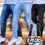 Kit 3 Calça Jeans Skinny Masculina Com Lycra