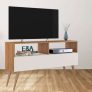 Rack Bancada E&a Tv 43 Pol. Sala Com Pes Retro 1 Gaveteiro