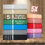 Kit 5 Toalhas De Banho – Gigante – Banhão 80 X 150