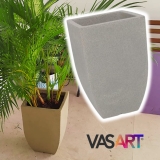 Vasart Malta Vaso de Flores Trapezio, Granito Pedra, 30x45cm