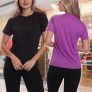 Kit 2 Camisetas Feminina Manga Curta Dry Proteção Solar UV Baby Look