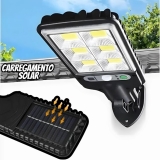 Mini Luminária Solar Poste Rua Parede Refletor 108