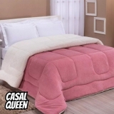 Edredom Casal Queen Coberdrom Sherpa Com Tecido 200 Fios