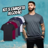 Kit 5 Camiseta Masculina 100% Algodão Basica Treino Esporte