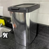Kit 2 Lixeira Cesto De Cozinha Banheiro Tampa Click 9l