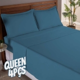 Jogo De Lençol Charme Percal 300 Fios Queen 4pçs Com Aba Americana