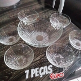 Conjunto de Tigelas de Vidro Rattan 7 Peças – Euro Home