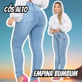 Calça Jeans Feminina Cós Alto Empina Bumbum
