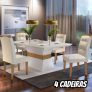 Conjunto Sala De Jantar Mesa 4 Cadeiras Luísa Jwt