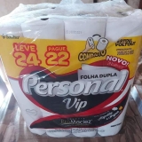 Papel Higiênico VIP Folha Dupla, Personal, 24 unidades, Branco