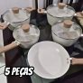 Jogo De Panelas Vanilla Indução 5pçs Antiaderente Cerâmico