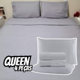 Jogo De Lençol Queen 04 Peças Percal 400 Fios Macio