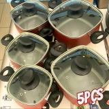 Conjunto de Panelas Quadrada Caçarola 5 Peças