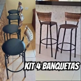 Kit 4 Banquetas Alta