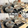Jogo De Panelas 10 Peças Indução Revestimento Cerâmico