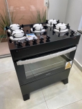 Fogão de pé Atlas Atenas Glass 5Q multigás 5 queimadores preto 127V/220V porta com visor 86.5L