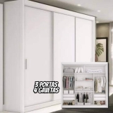 Guarda-roupa Yescasa Viena Viena cor branco de mdp com 3 portas corrediças