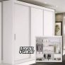 Guarda-roupa Yescasa Viena Viena cor branco de mdp com 3 portas corrediças