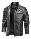 Casaco Couro Masculina Forrada Slim