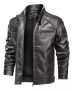 Casaco Couro Masculina Forrada Slim