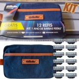 Gillette 1 Kit Mach3, Carga para Aparelho 12 Uds + 1 Nécessaire