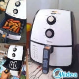 Fritadeira Airfryer Sem Óleo, 4L, Preto e Branco