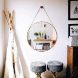 Espelho Adnet Redondo Para Banheiro/quarto/sala/30cm+brinde