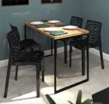 Mesa 120×60 De Jantar + 4 Cadeiras Gruvyer Estilo Vintage