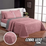 Kit Cobre Leito Casal King Size Colcha Super King Dupla Face