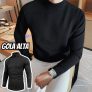 Cacharrel Blusa Masculina Canelada Manga Longa Gola Alta
